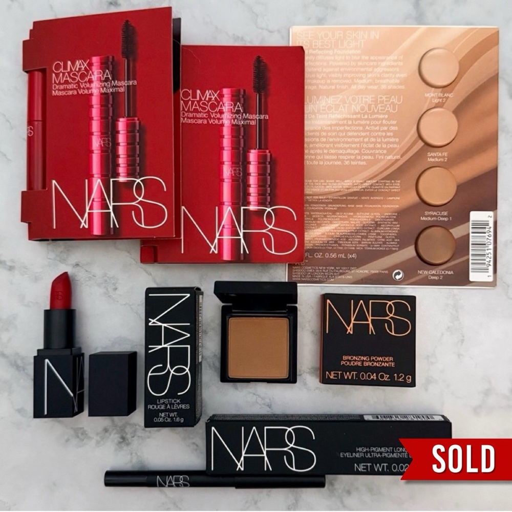 *SOLD!* NARS 6pc Makeup Set — Red Lipstick, Bronzer, Black Eyeliner, Mascaras